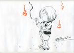  1boy 50s 60s 70s gegege_no_kitarou hayama_jun'ichi hayama_junichi illustration ink male male_focus oldschool smoking solo touei 
