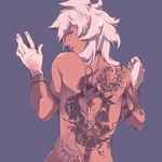  back_tattoo bad_id bad_pixiv_id baddap_sleed chain from_behind gloves hourglass inazuma_eleven inazuma_eleven_(series) looking_back male_focus nude shiro_(reptil) simple_background solo tattoo 