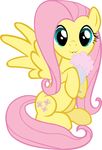  blue_eyes cutie_mark doctor-g equine female feral fluttershy_(mlp) friendship_is_magic fur hair hi_res horse mammal my_little_pony pegasus pink_hair plain_background pony solo white_background wings yellow_fur 