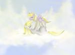  blonde_hair cloud clouds cub derpy_hooves_(mlp) dinky_hooves_(mlp) duo equine eyes_closed female feral friendship_is_magic fur grey_fur hair horn horse mammal my_little_pony pegasus pony unicorn v-invidia wings young 