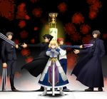  1girl 4boys emiya_kiritsugu emiya_shirou excalibur fate/stay_night fate_(series) holy_grail kotomine_kirei multiple_boys saber time_paradox urako velvelumpileuspil 