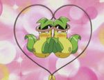  animated animated_gif blush couple heart lowres no_humans pokemon pokemon_(anime) victreebel 