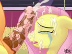  applejack_(mlp) crying cum cum_in_hair cum_in_mouth cum_inside cum_on_face equine female feral flareponyta fluttershy_(mlp) forced friendship_is_magic hair horse horsecock mammal my_little_pony penis pink_hair pony rape 