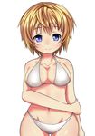  bad_id bad_pixiv_id bikini blonde_hair blue_eyes marony orsola_aquinas short_hair smile solo swimsuit to_aru_majutsu_no_index 