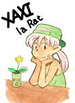  bad_id bad_pixiv_id baseball_cap caracol character_name elf flower hat original pink_hair pointy_ears solo white_background 