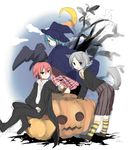  animal animal_on_head bird bird_on_head fubuki_shirou halloween hat inazuma_eleven inazuma_eleven_(series) jack-o'-lantern kazemaru_ichirouta kiyama_hiroto male_focus multiple_boys on_head sketch tail witch_hat yuuki_arisu_(yuigi) 