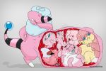  abdominal_bulge audino belly bulging_(disambiguation) clefairy female flaafy jigglypuff legendary_pok&eacute;mon male mew multiple_prey nintendo pok&eacute;mon pok&eacute;mon_(species) predator prey smushpretzel spritzee video_games vore wigglytuff 