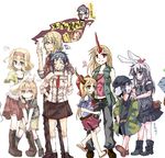  alice_margatroid alternate_costume animal_ears blonde_hair bunny_ears casual contemporary gap hakurei_reimu hieda_no_akyuu horn horns hoshiguma_yuugi ibuki_suika inaba_tewi kirisame_marisa mochiki multiple_girls oekaki reisen_udongein_inaba shameimaru_aya tadano_kagekichi touhou yakumo_yukari 