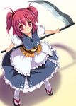  blush breasts large_breasts onozuka_komachi pink_hair r-type_nirvana red_eyes scythe short_hair solo touhou two_side_up 