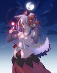  animal_ears atsumi_haru hat inubashiri_momiji mask moon night solo tail tengu_mask tokin_hat touhou wolf_ears wolf_tail 