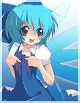  blue_hair cirno ribbon short_hair solo sora_to_umi touhou wings 