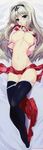  absurdres black_legwear blonde_hair blue_eyes blush breast_suppress breasts dakimakura full_body grey_hair hair_intakes highres huge_filesize kusugawa_sasara large_breasts legs long_hair lying nipples no_bra panties panty_pull puffy_nipples ribbon school_uniform skirt skirt_around_one_leg skirt_pull solo thighhighs to_heart_2 underwear urotan white_panties 