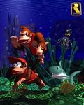  chomps croctopus diddy_kong donkey_kong donkey_kong_country lowres nintendo official_art rareware swimming underwater 