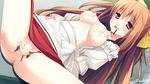  blush breasts censored chocolate cube game_cg kanekiyo_miwa kurano-kunchi_no_futago_jijou kurano_mikoto long_hair nipples nopan orange_hair vagina 