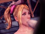  animated animated_gif blonde_hair censored fellatio holding_head juliet_starling lollipop_chainsaw monster zombie 