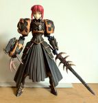  armor artoria_pendragon_(all) black_legion chaos_(warhammer) chaos_space_marine claws cosplay crossover fate_(series) figure gauntlets greaves heresy photo red_hair saber saber_alter scar skull sword warhammer_40k weapon yellow_eyes 