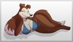  anthro at black blue border_collie breasts brown canine colleen dog down eyes female fur invalid_tag looking lying male nose pose road rough rovers straight sultry swimsuit tempting viewer 