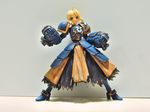  ahoge armor artoria_pendragon_(all) blonde_hair cosplay crossover fate_(series) figure gauntlets greaves green_eyes heresy open_mouth photo power_fist saber solo ultramarines warhammer_40k 