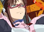  :3 aqua_eyes baariya brown_hair derivative_work drawr evangelion:_3.0_you_can_(not)_redo glasses makinami_mari_illustrious neon_genesis_evangelion rebuild_of_evangelion smirk solo 