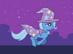  animated blue_fur cape cmaggot embarrassed equine fail female feral friendship_is_magic fur hair hat horse mammal my_little_pony night outside pony purple_eyes running sky stars trixie_(mlp) two_tone_hair wizard_hat 