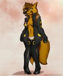  anthro badge baggy canine cleavage clothed clothing color eyebrows female hi_res invalid_tag leather leather_jacket legwear mammal markings multiple_tails navel niki nintendo panties pocket pointy_ears rank shading shiny smile solo standing star star_fox teeth thigh_gap thigh_highs underwear video_games wolf yellow_eyes 