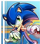  anthro blue_hair chaos_emeralds green_eyes hair hedgehog looking_at_viewer male sega sonic_(series) sonic_the_hedgehog 