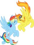  cutie_mark duo equine eyes_closed female feral friendship_is_magic fur hair horse kissing lesbian mammal mane multi-colored_hair my_little_pony pegasus plain_background pony rainbow_dash_(mlp) spitfire spitfire_(mlp) wings wonderbolts_(mlp) 