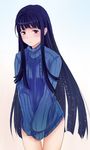  black_hair blush clothes_tug covering covering_crotch drawfag himegami_aisa long_hair naked_sweater purple_eyes ribbed_sweater sidelocks solo sweater sweater_tug to_aru_kagaku_no_railgun to_aru_majutsu_no_index turtleneck 