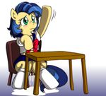  desk embarrassed equine female feral friendship_is_magic hair horse mammal milk milky_way_(character) milky_way_(mlp) my_little_pony p.chronos pony socks solo 