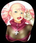  bad_id bad_pixiv_id blue_eyes breast_mousepad buriki_neko candy covered_nipples cross cynthia_lane food licking lollipop mousepad overman_king_gainer pink_hair solo tongue twintails 