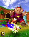  diddy_kong diddy_kong_racing nintendo official_art rareware water waterfall wizpig 