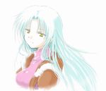  1girl aqua_hair banpresto blue_hair cyan_hair glacies glacies(srwd) inukeru jacket long_hair smile super_robot_wars super_robot_wars_destiny yellow_eyes 