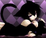  1boy animal_ears aoyagi_ritsuka black_hair cat_ears cat_tail chocolate loveless male male_focus solo tail trap 