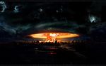  artist_name building city destruction downscaled explosion fire highres lightning md5_mismatch mushroom_cloud no_humans original resized royel scenery watermark 