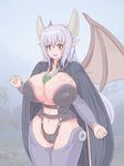  1girl 57mm alma_elma arumaeruma big_breasts breasts camel_toe cameltoe cape clothing curvy demon demon_girl erect_nipples female hair highres horn horns huge_breasts huge_nipples legwear long_hair mon-musu_quest! monster monster_girl monster_girl_quest navel necklace nipples panties pointy_ears red_eyes silver_hair solo standing succubus tattoo thigh_highs thighhighs underwear voluptuous white_hair wide_hips wings 
