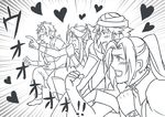  annotated blood_sword dissidia_final_fantasy final_fantasy final_fantasy_ii final_fantasy_iv final_fantasy_vii final_fantasy_x fraternity gaijin_4koma heart male_focus masamune monochrome multiple_boys open_mouth personification pointing ponytail shinzui_(fantasysky7) sitting translated wristband 