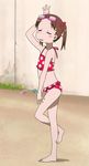  1girl bikini brown_hair child flat_chest goggles highres ichigo_mashimaro matsuoka_miu swimsuit 