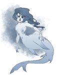  claws female fins gills hair long_hair lulubrokoli mermaid monster monster_girl nipples pointy_ears 