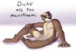  cuntboy english_text eyewear glasses hipster intersex mammal mustelid otter plain_background pussy solo text white_background 