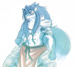  anthro canine duga male mammal plain_background risuou shining_(series) shining_force_exa solo sourou_cerulean_wolf video_games wolf 