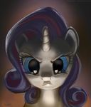 angry blue_eyes equine female feral friendship_is_magic fur hinoraito horn looking_at_viewer mammal my_little_pony portrait rarity_(mlp) solo stare unicorn white_fur 