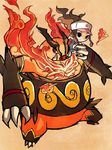  artist_request claws emboar fangs fire flames hat pokemon pokemon_(game) pokemon_bw san_(pixiv1002893) touko_(pokemon) 