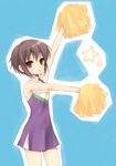  brown_eyes cheerleader hijiki_(hijikini) lucky_star nagato_yuki parody short_hair silver_hair solo suzumiya_haruhi_no_yuuutsu 