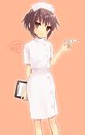  brown_eyes clipboard hijiki_(hijikini) nagato_yuki nurse short_hair silver_hair solo suzumiya_haruhi_no_yuuutsu syringe 