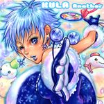  artist_request blue_eyes candy dress food gloves kula_diamond lollipop lowres short_hair solo swirl_lollipop the_king_of_fighters 