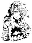  bad_id bad_pixiv_id frog greyscale hair_ornament hairclip kawazu monochrome original short_hair solo surreal translation_request 