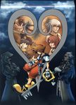  6+boys ansem_seeker_of_darkness black_coat_(kingdom_hearts) disney donald_duck everyone furry goofy highres kairi_(kingdom_hearts) keyblade kingdom_hearts kingdom_hearts_i multiple_boys nomura_tetsuya official_art organization_xiii riku scan scan_artifacts sora_(kingdom_hearts) xemnas 