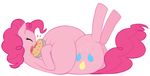  equine female feral friendship_is_magic fur hair horse mammal my_little_pony obese overweight pie pink_fur pink_hair pinkie_pie_(mlp) plain_background pony redribbon solo white_background 