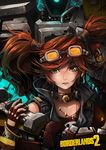  borderlands borderlands_2 choker deathtrap earrings fingerless_gloves gaige gloves goggles green_eyes jewelry md5_mismatch mecha necklace red_hair subaru01rins twintails 