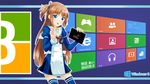  blue_eyes brown_hair headphones internet_explorer long_hair madobe_ai microsoft os-tan side_ponytail smile solo tablet thighhighs windows windows_8 zettai_ryouiki 